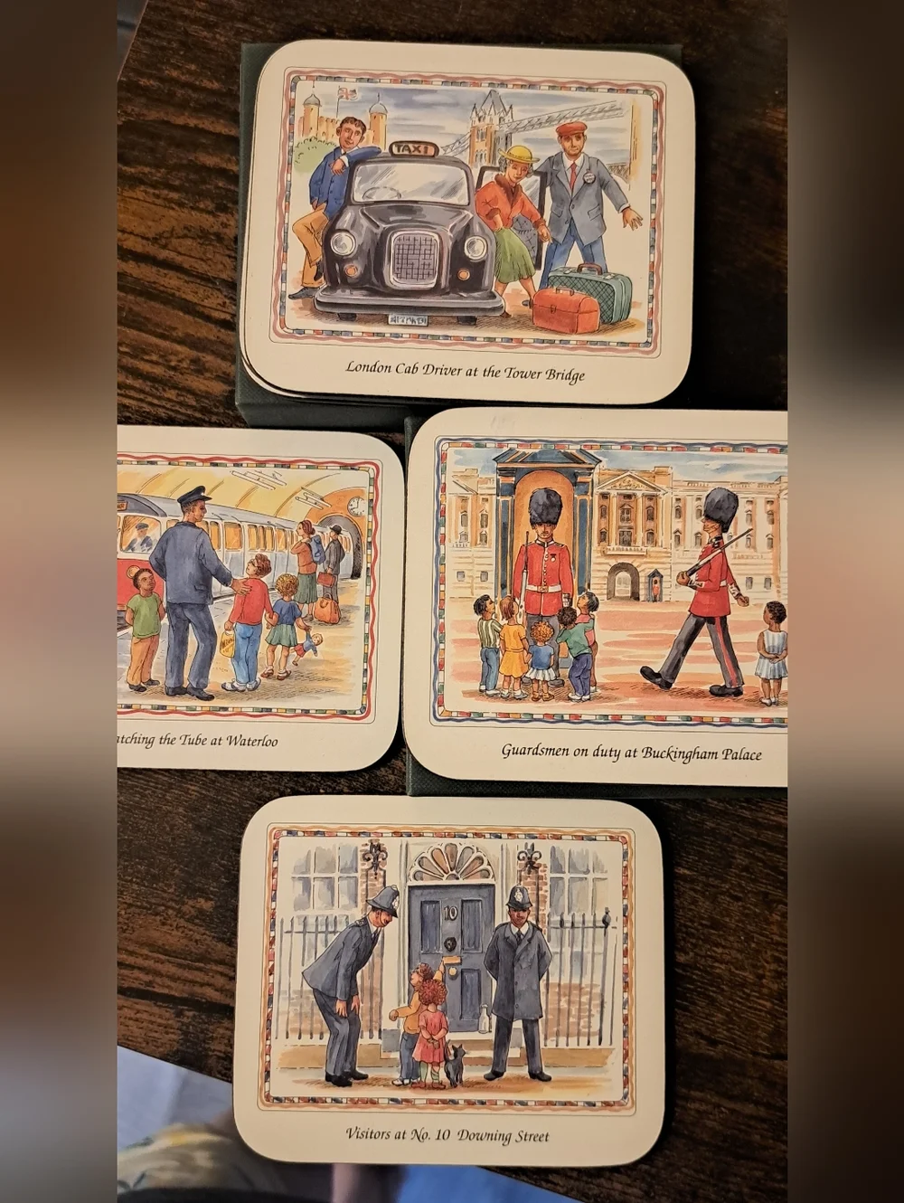JASON  COASTERS  London Characters Scenes Set of 6 Cork Back  Open Box